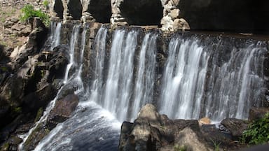Stone bridge at Highland Park Falls in Manchester, Connecticut.