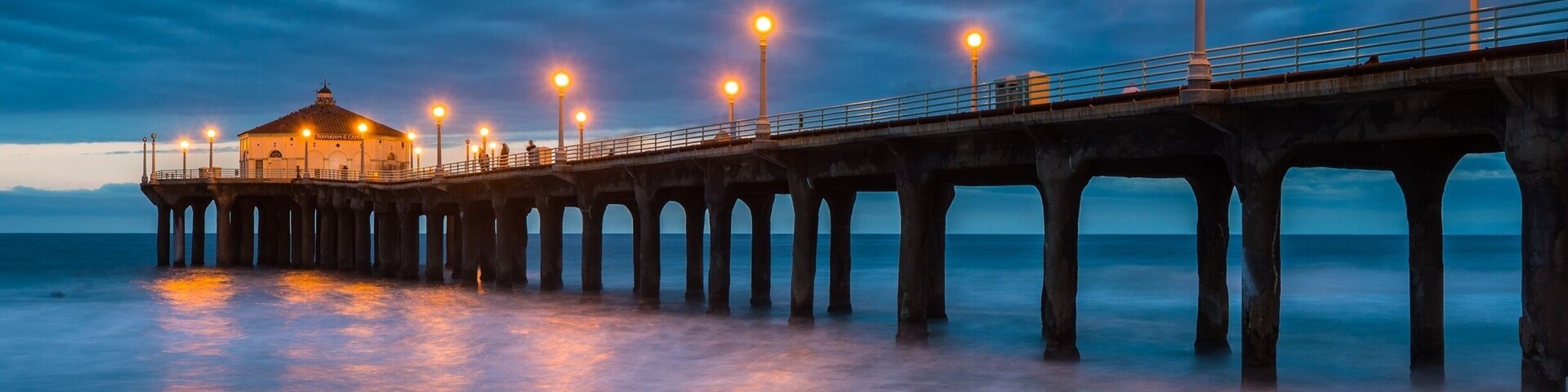 "Friday Night Lights" Evening shoot of the Pier on April 7. Stick around a little while after the sun goes down and then the lights pop on. Not HDR, single exposure image.