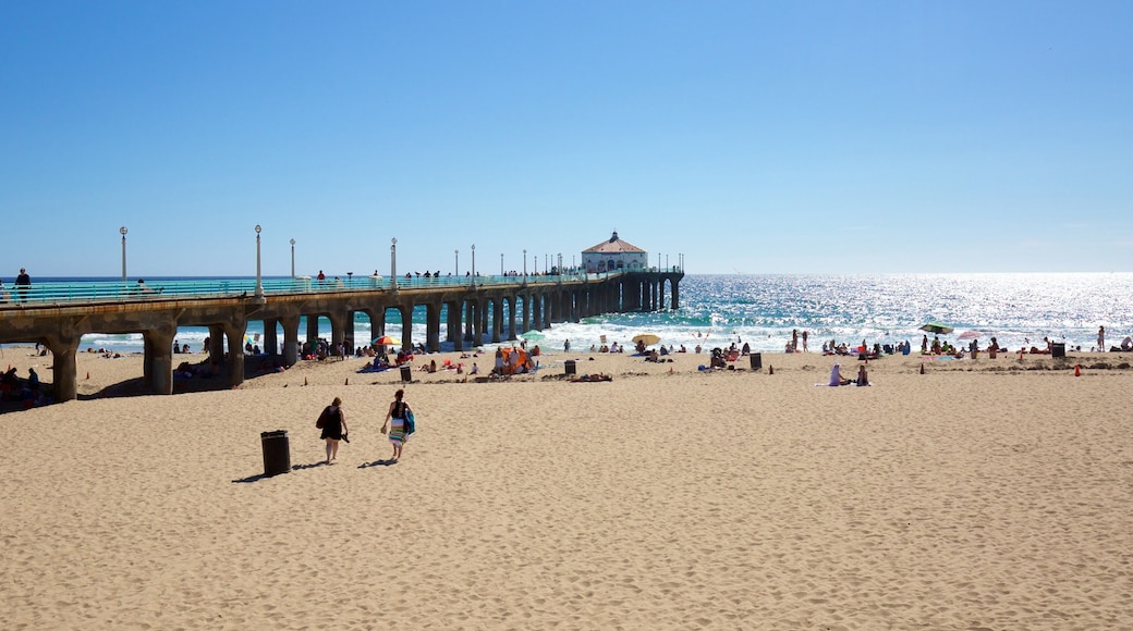 Manhattan Beach showing a sandy beach and general coastal views