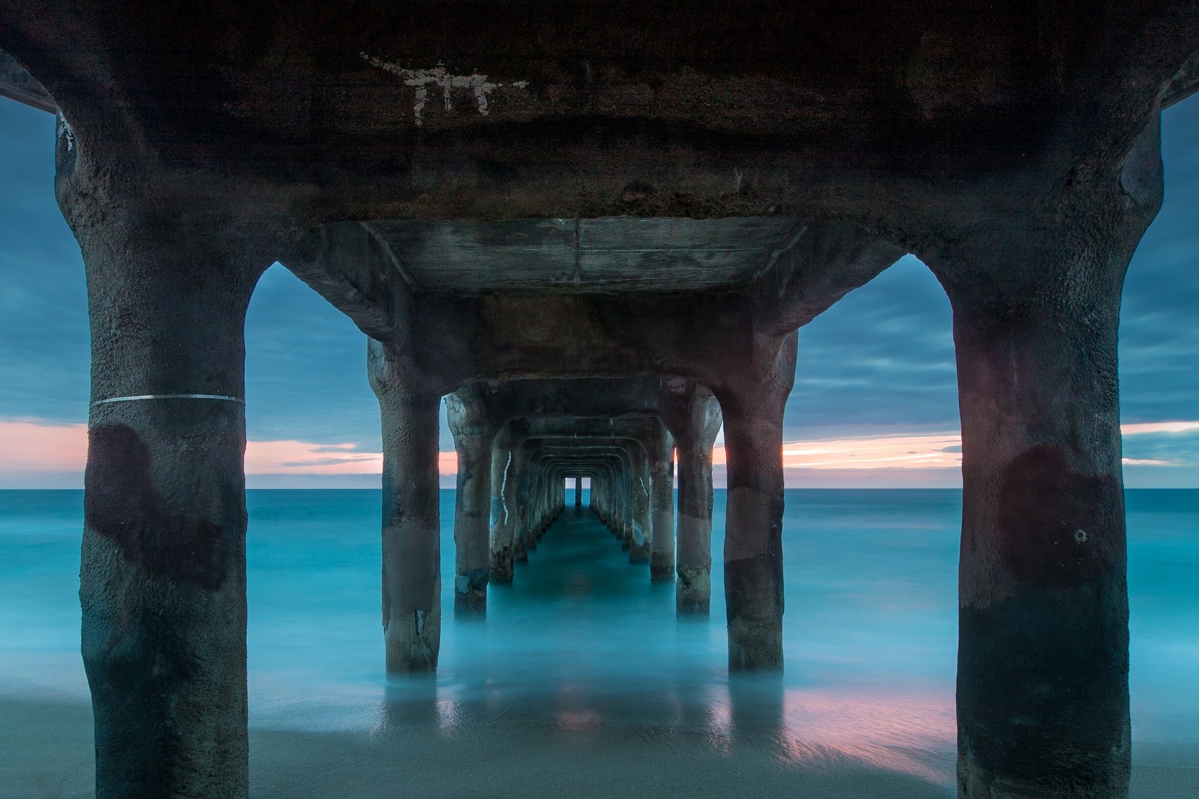 Evening shoot of the Pier on April 7.  Shooting underneath the pier after most of the other photographers went home.  Not HDR, single exposure image.  