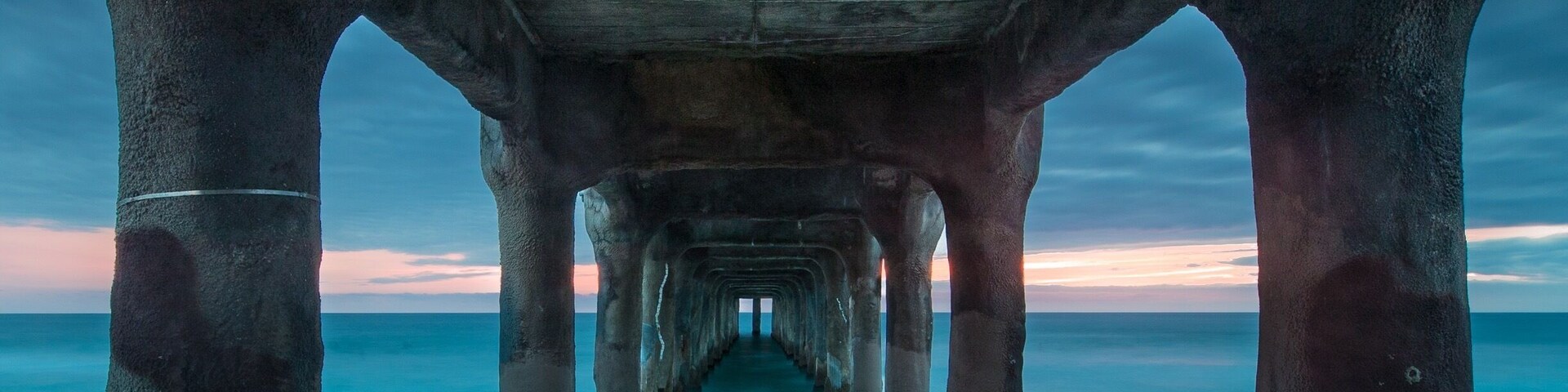 Evening shoot of the Pier on April 7. Shooting underneath the pier after most of the other photographers went home. Not HDR, single exposure image.