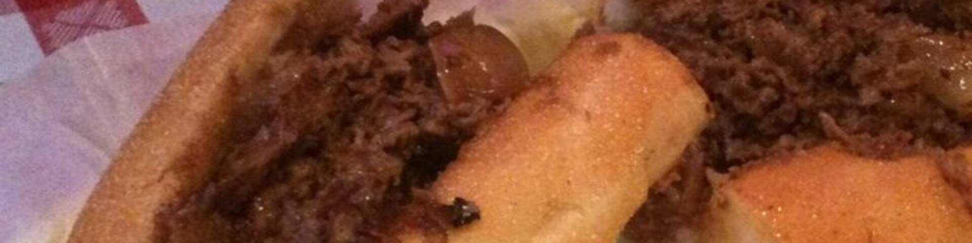 My mom's from Pennsylvania and says it's a true steak sandwich when there's NO cheese on it. I think that's crazy talk, but regardless, this place has great food and free pasta for the kids!