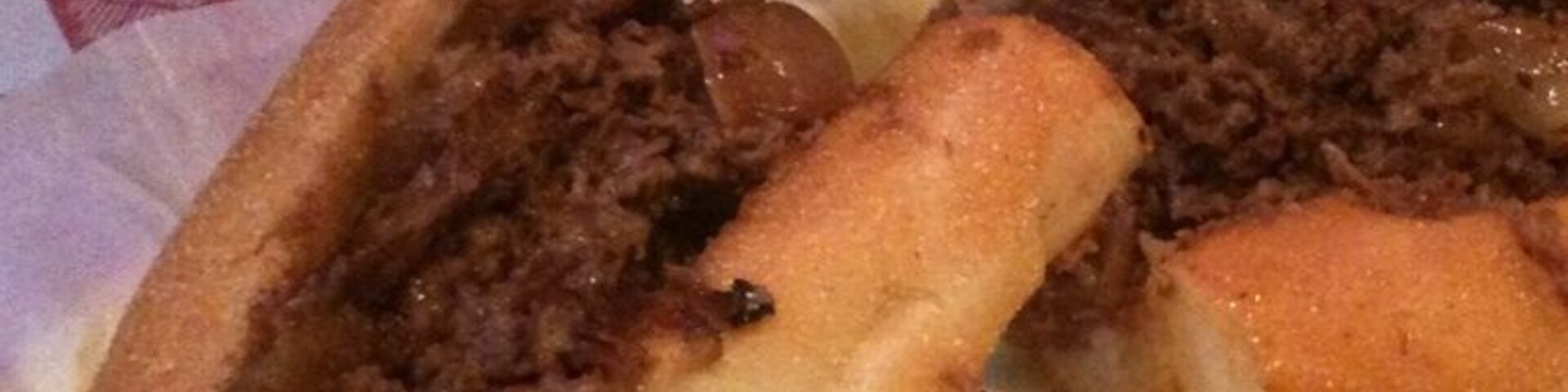 My mom's from Pennsylvania and says it's a true steak sandwich when there's NO cheese on it. I think that's crazy talk, but regardless, this place has great food and free pasta for the kids!