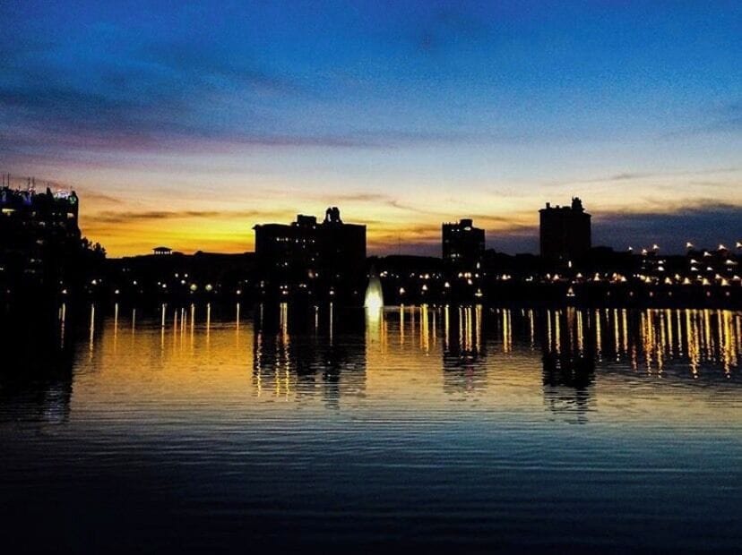 Lake Mirror, at dusk, Lakeland, Florida