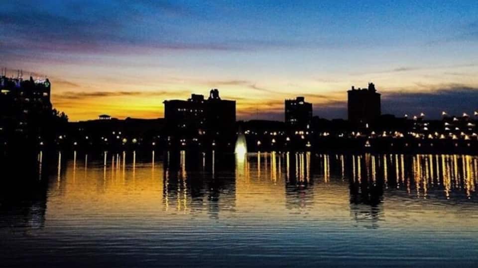 Lake Mirror, at dusk, Lakeland, Florida