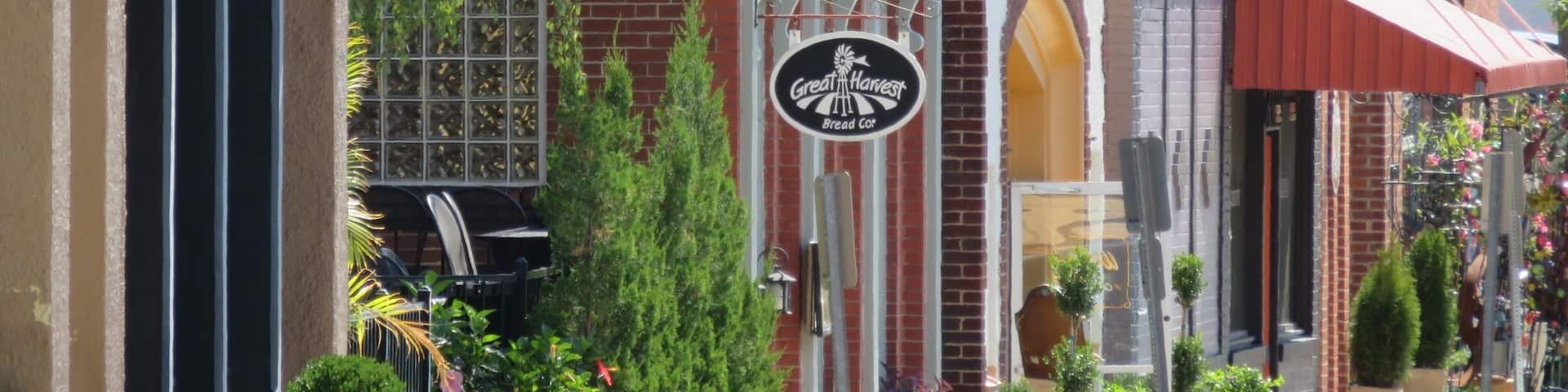 View down Argonne Street, Kirkwood Missouri, across from the Amtrak Station.