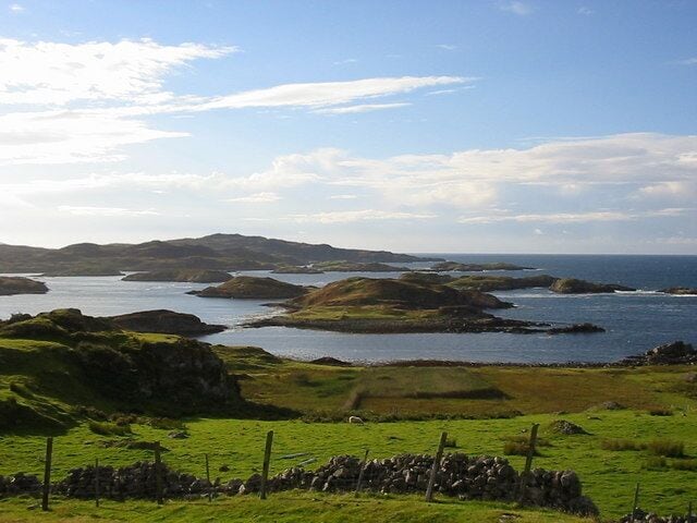Islands West of Culkein Drumbeg Looking towards w:Oldany Island
