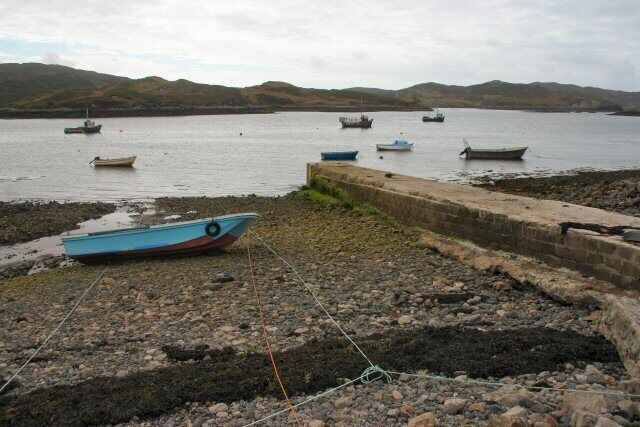 Culkein Drumbeg jetty The jetty is in a poor state of repair, but is still used by local fishermen.