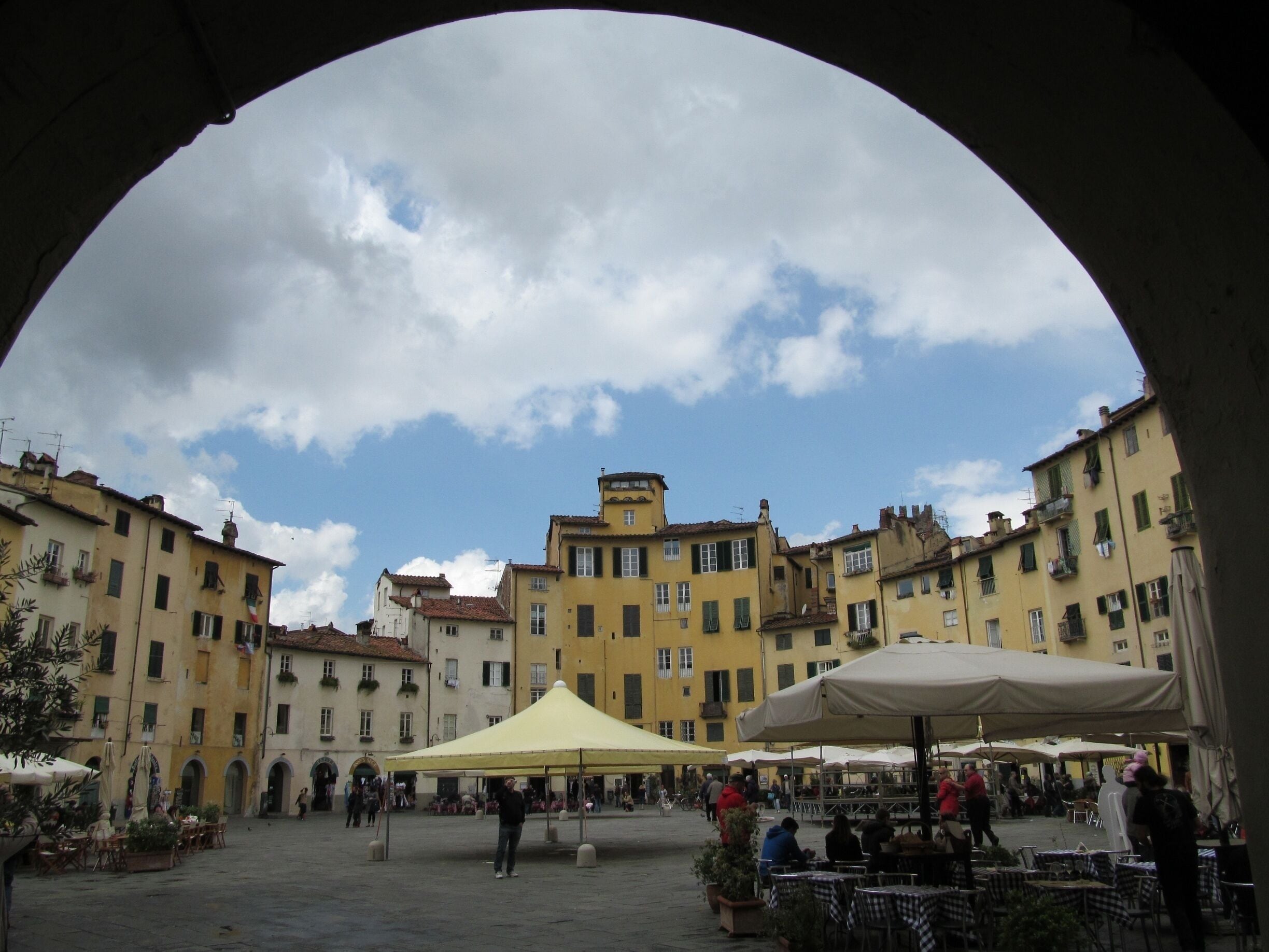 This is the city square of Lucca built on an ancient Roman amphitheatre located in the historical centre of Lucca. Grab a vino and try and imagine the days of Roman chariot races. 