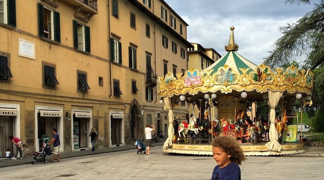 My daughter loves carousels. Unfortunately didn't have time to ride this one after biking all around the lovely town of Lucca. #dishourtown in #lucca #tuscany #carousel