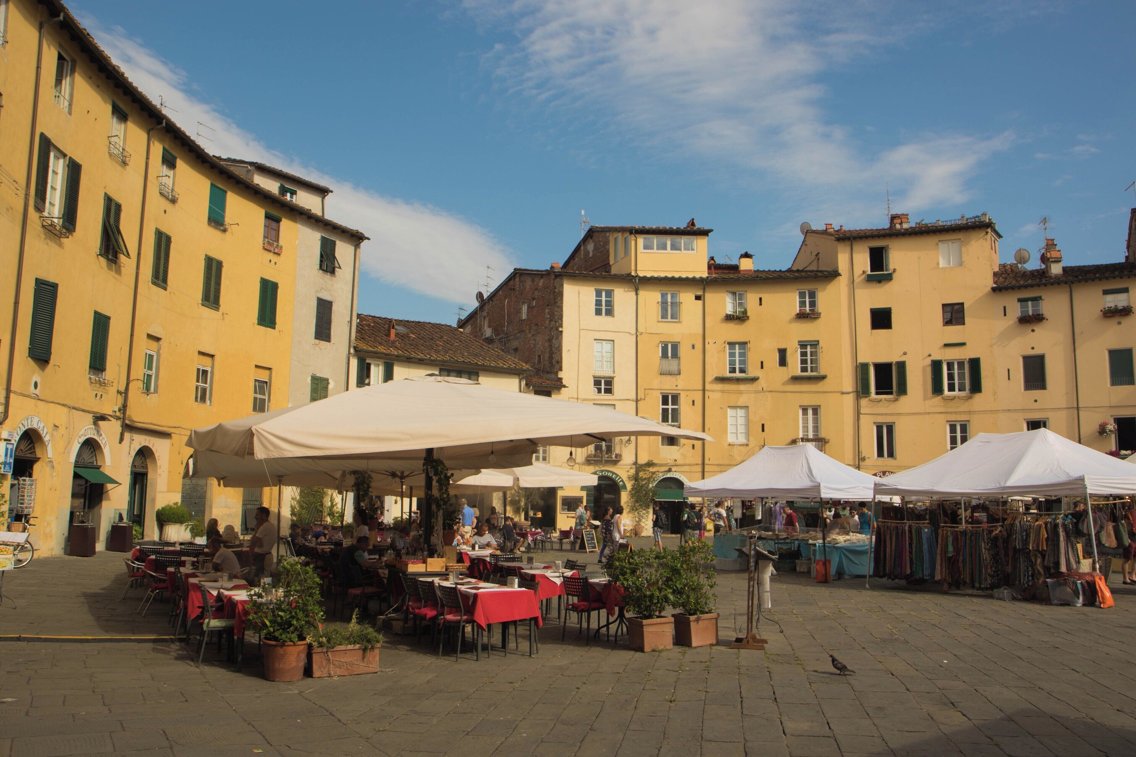 Piazza Anfiteatro in the ancient center of Lucca