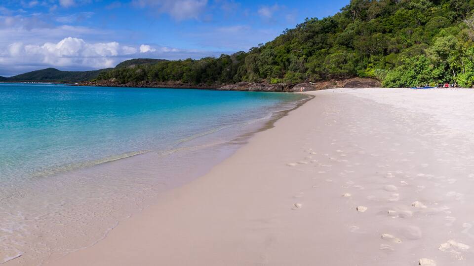 Whitehaven beach panorama at Whitsunday Island