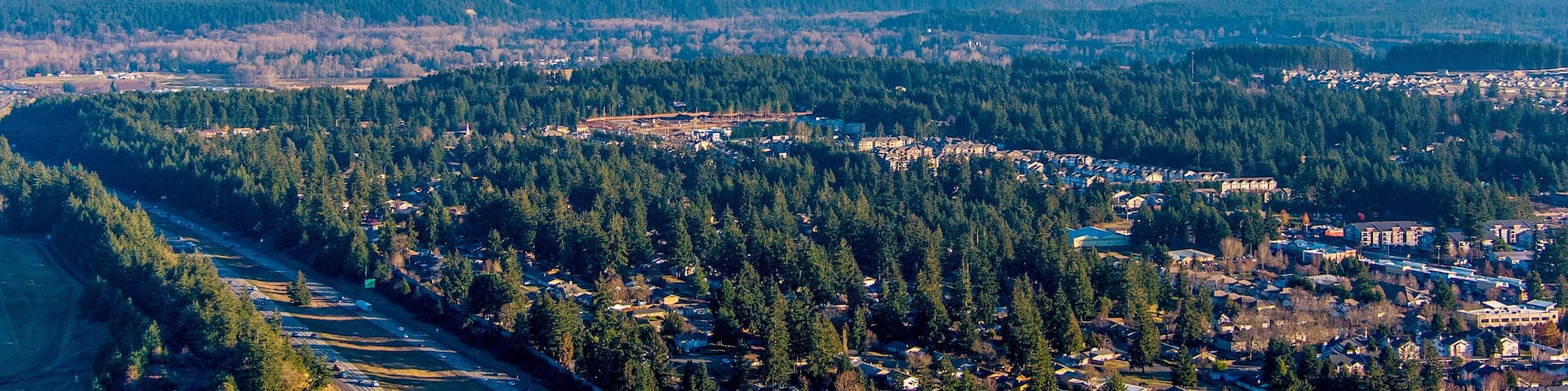 Mount Rainier from above Lacey, Washington in December