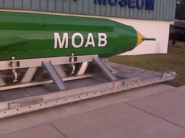 The Moab outside the Eglin Afb armament museum