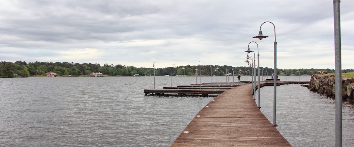 Pier at Lake Tyler on Cloudy Day in Rural East Texas