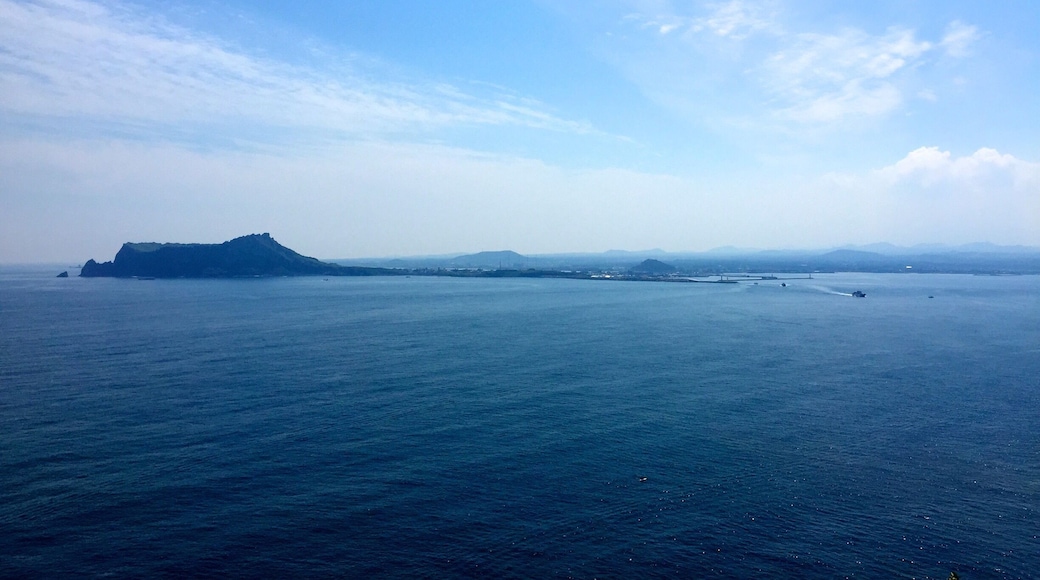 Looking back at Jeju from Udo island.
Take the 15 minute ferry ride over to Udo for a day trip or even spend the night camping on the beach or in a pension. Rent ATVs or scooters to explore the whole island. As always, try to avoid holiday weekends, as it's a very popular holiday destination in Korea.