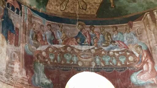 Ubisa Monastery is just 300m off the E60 National Road and a nice stop between Gori and Kutaisi. The St. George Basilica was built in the 9th century and the murals were painted by late 14th century artist Damiane. Two rooms in the Tbilisi National Museum (opposite the gold treasure exhibition) are reserved for five Icons, a door, the Tryptich Icon and an Epitaphios (holy shroud) saved from Ubisi Monastery.