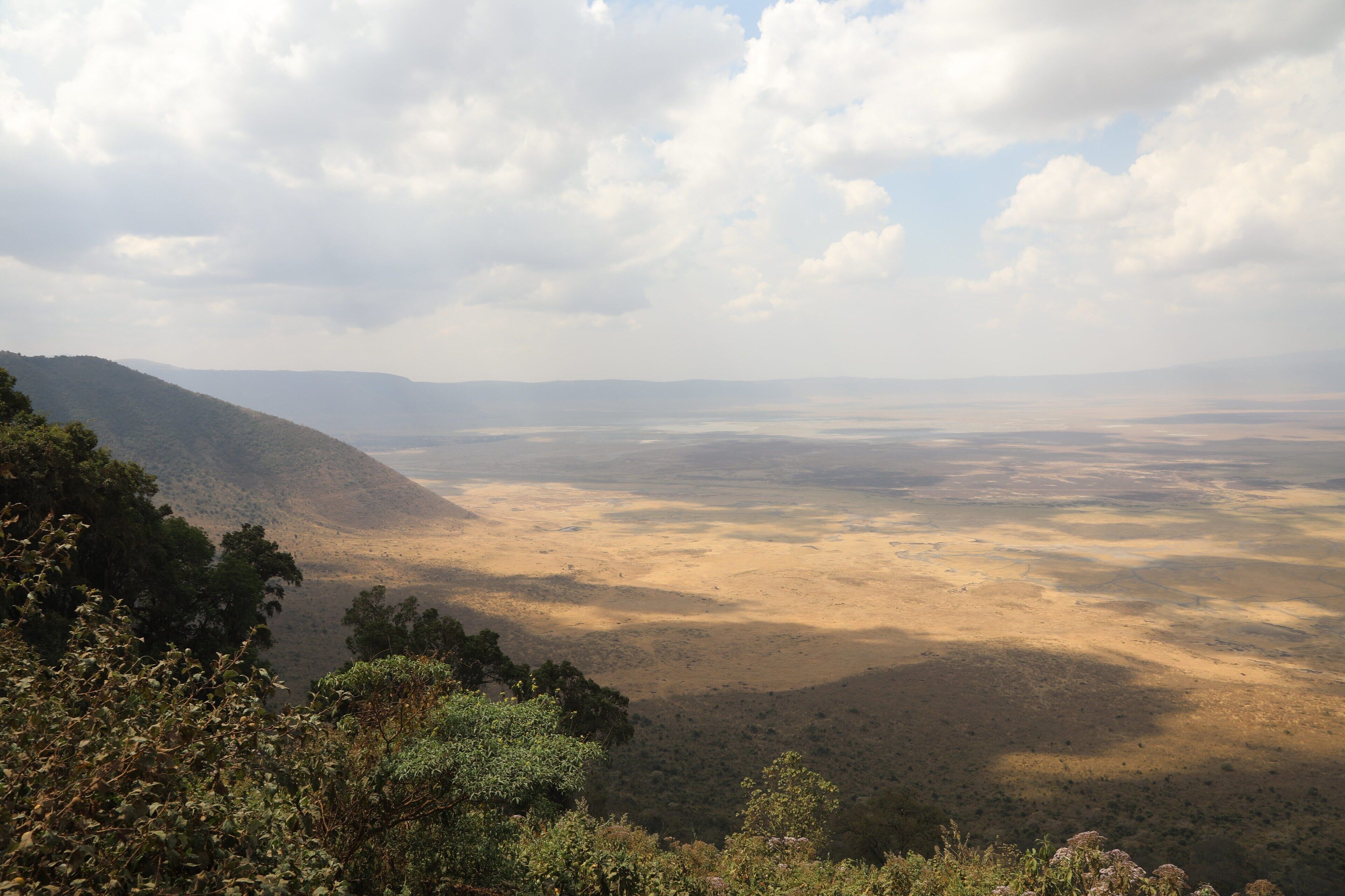 his is looking down into the Ngorongoro Crater in Tanzania. It is the caldera from a massive ancient volcano that is now just teaming with wildlife. If you are interested I just blogged about my experience there 
http://circlingthebucketlist.com/index.php/2018/08/28/ngorongoro-crater/ or my facebook page which you can find if you look for circlingthebucket list.   O really if you just want to chat about travel drop me a note.