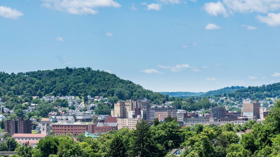 Downtown skyline of Clarksburg in West Virginia