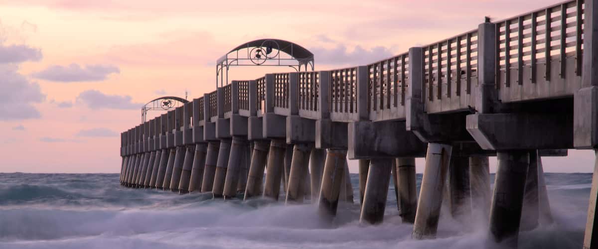 Sunrise at the Lake Worth Pier in Lake Worth, Florida