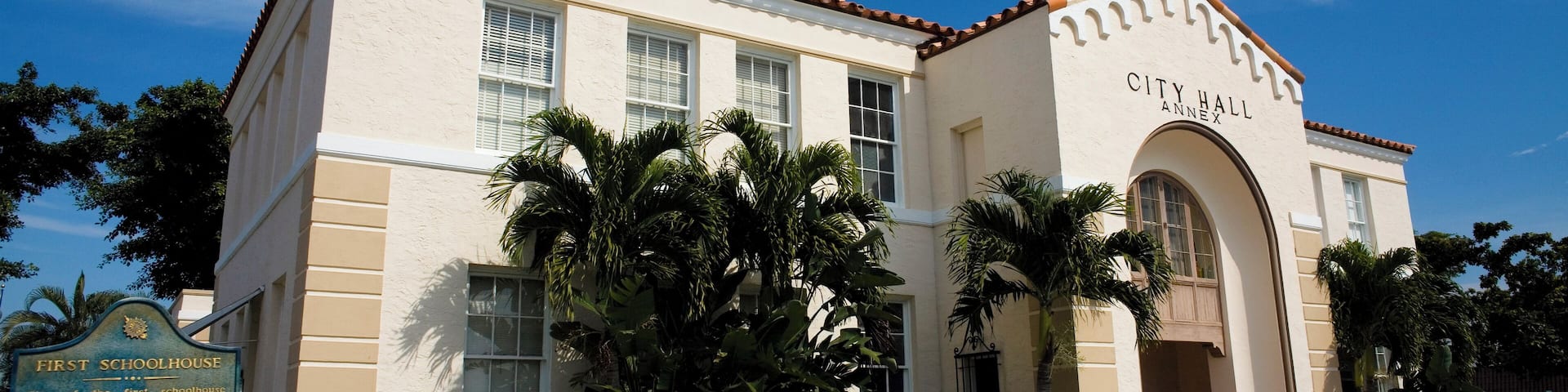 Low angle view of a city hall, City Hall Annex, Lake Worth, Florida, USA