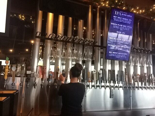 If you are looking for a large variety of beer and good food, this is the place for you. I recommend coming during their happy hour. Their appetizers are huge. Try the sliders, huge sushi roll or Thai chicken pizza.  