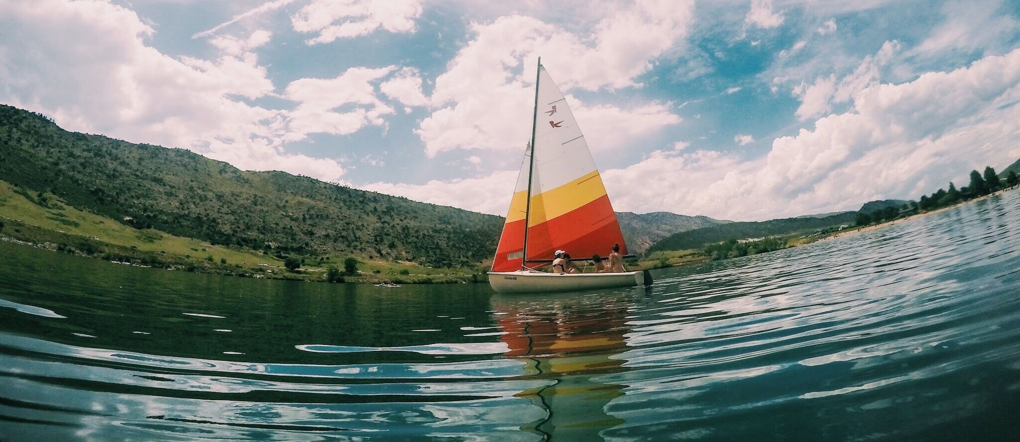 A family beach and lake we took our inflatable boat and had a great time. took this picture with my go Pro. #waterlust