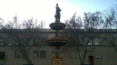 The Old City Fountain was obtained through the J.W. Fiske Company, New York City. The zinc structure cost $3,215, raised by a local women’s group.
The fountain was dedicated on July 17, 1890 and has been in continuous operation since. It is one of two replicas that legend says once stood in Etain, France. The second copy is in Halifax, Nova Scotia, Canada.