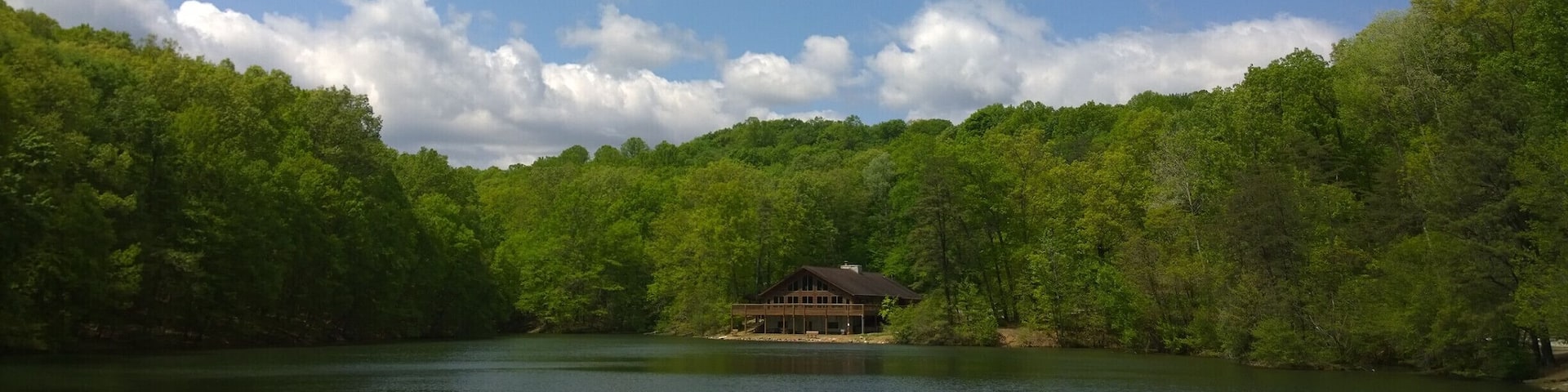 The #blue sky over the lake front nature center at Alley Park.
Charles Alley Nature Park is a 300 acre city park in Lancaster. The park features two lakes, a covered bridge, a nature center, and six miles of hiking trails.