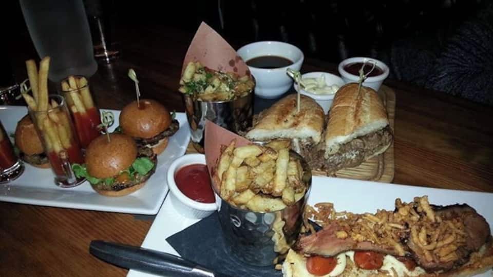 Sliders, beef dip and some kind of steak sandwich. Was all good