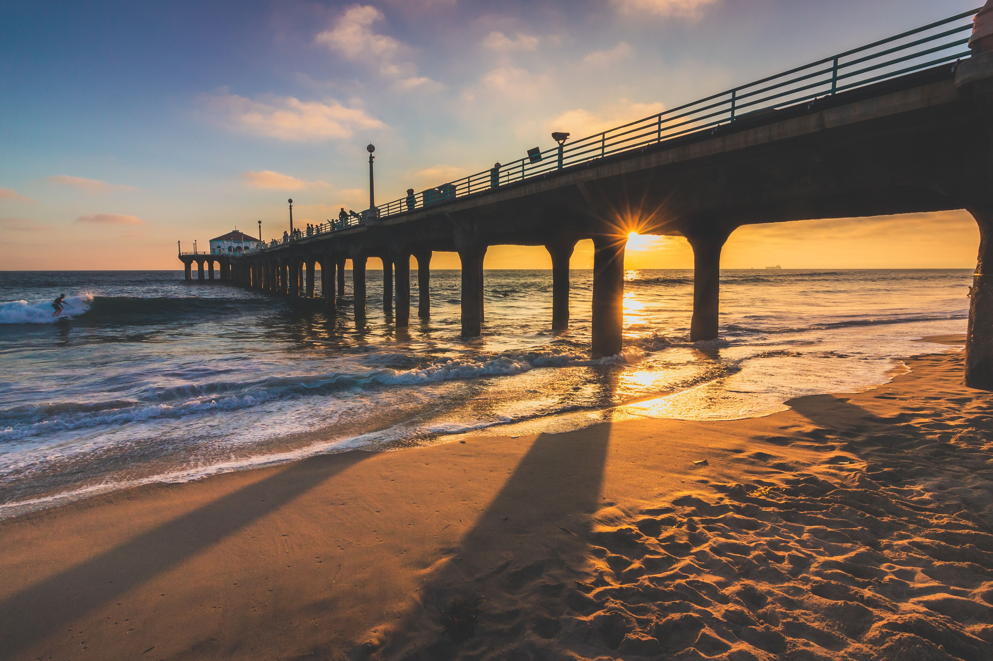 Long Shadows at Manhattan Beach Pier Sunset