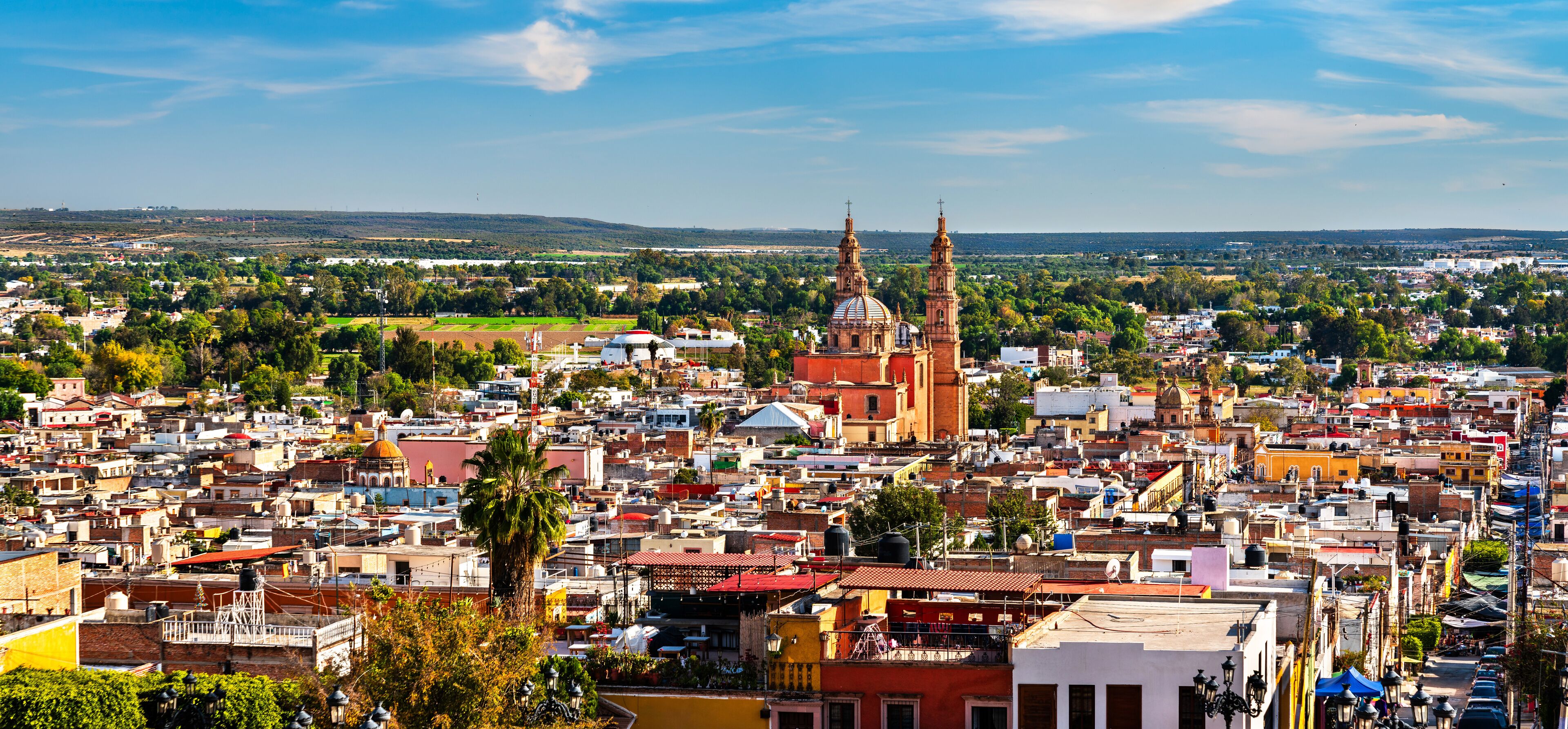 Skyline of Lagos de Moreno town in Jalisco. UNESCO world heritage in Mexico