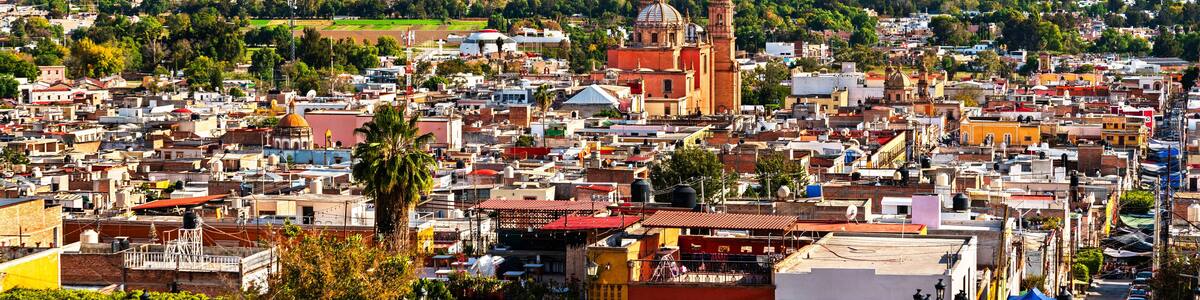 Skyline of Lagos de Moreno town in Jalisco. UNESCO world heritage in Mexico