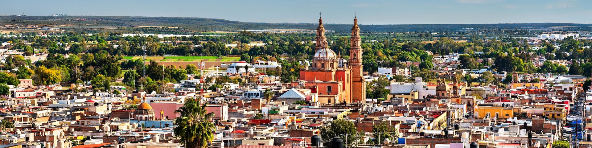Skyline of Lagos de Moreno town in Jalisco. UNESCO world heritage in Mexico