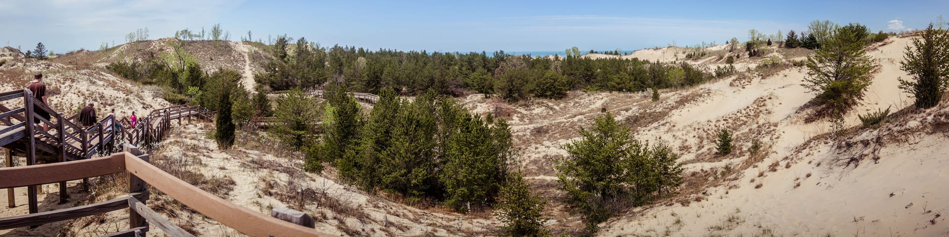 Panoramic view of dunes at Indiana Dunes National Park