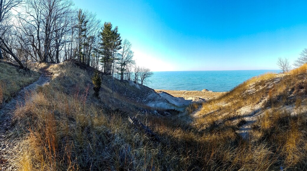 Indiana Sand Dunes overlooking Lake Michigan