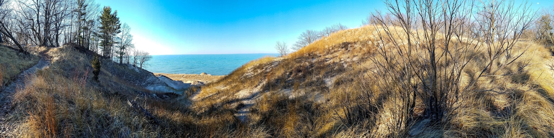 Indiana Sand Dunes overlooking Lake Michigan