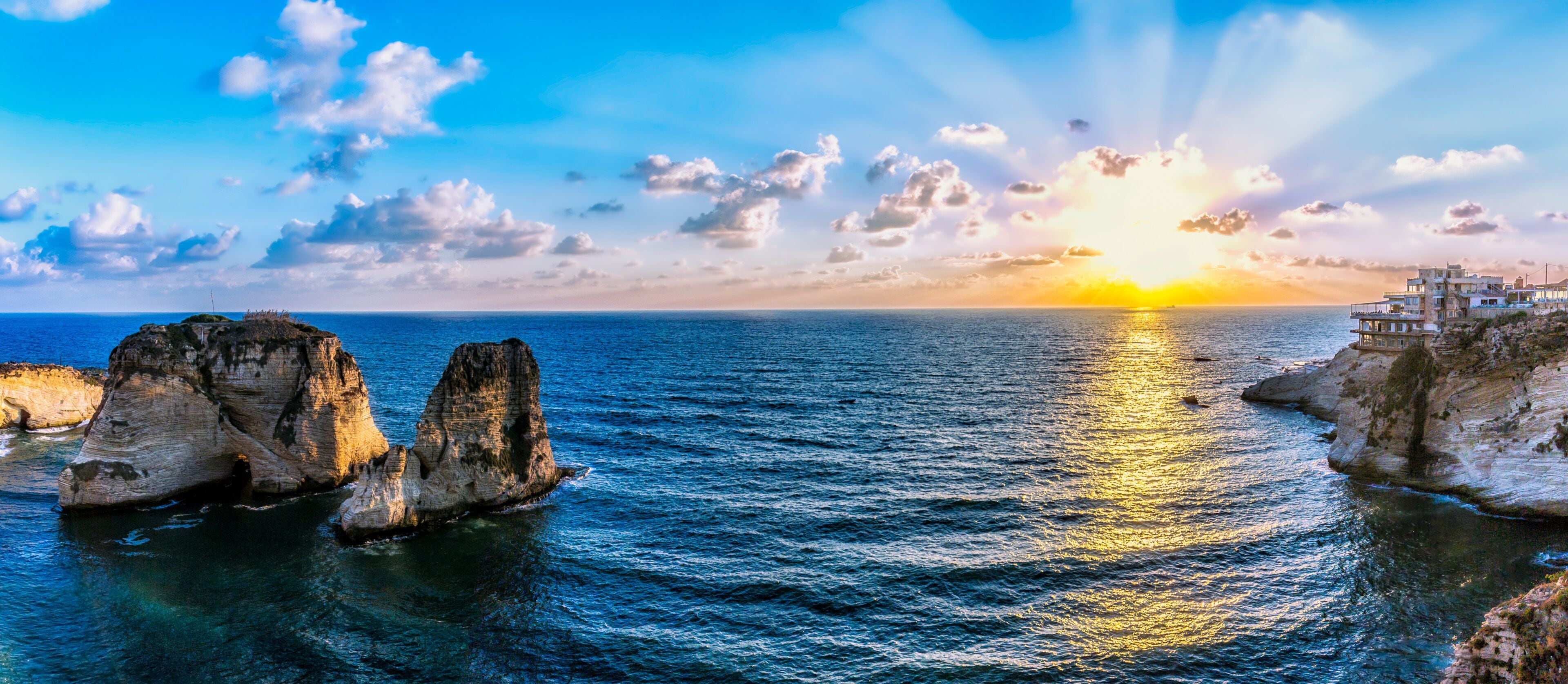 Amazing Sunset at Raouche Rock