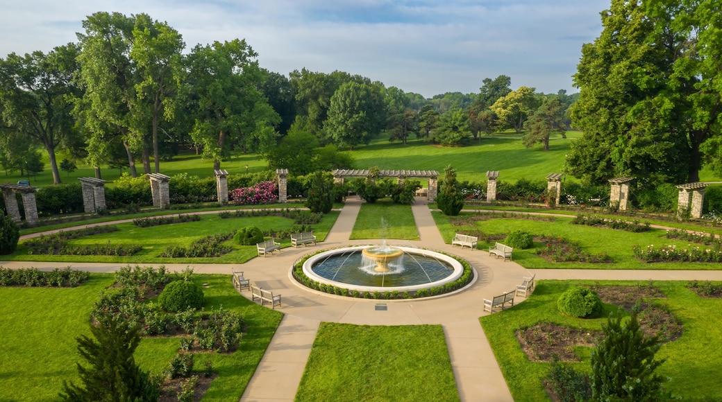 Fountain and rose garden in the Jacob L. Loose Park, Kansas City, Missouri, United States Of America.