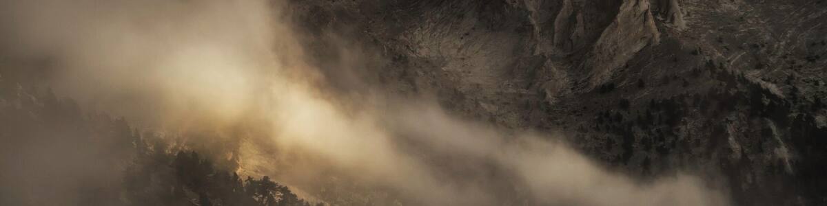 Magic of light in the mountain.This was amazing game of light and clouds on the road to Mitikas.