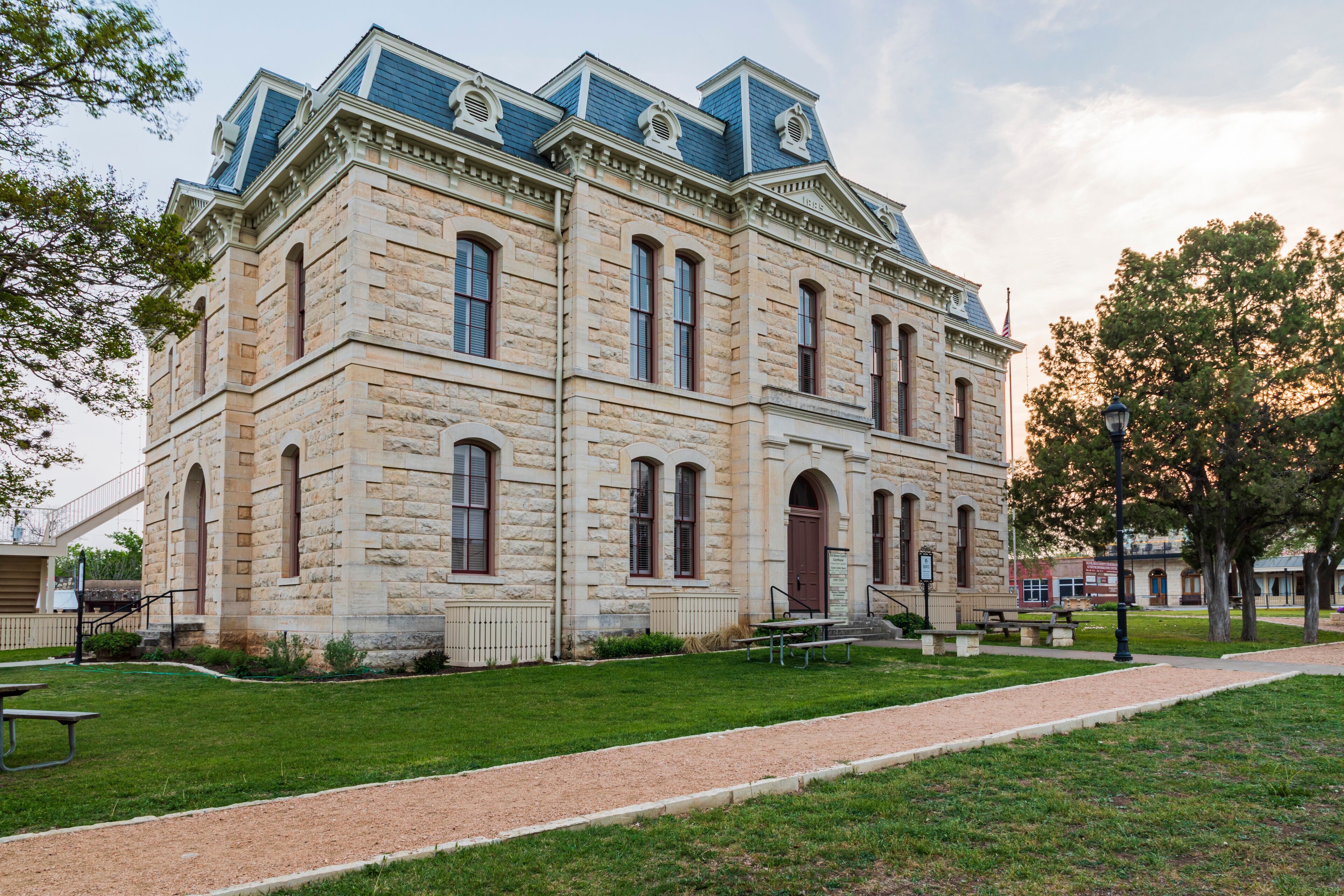 Blanco, Texas, USA. The old stone courthouse in Blanco, Texas. (Editorial Use Only)