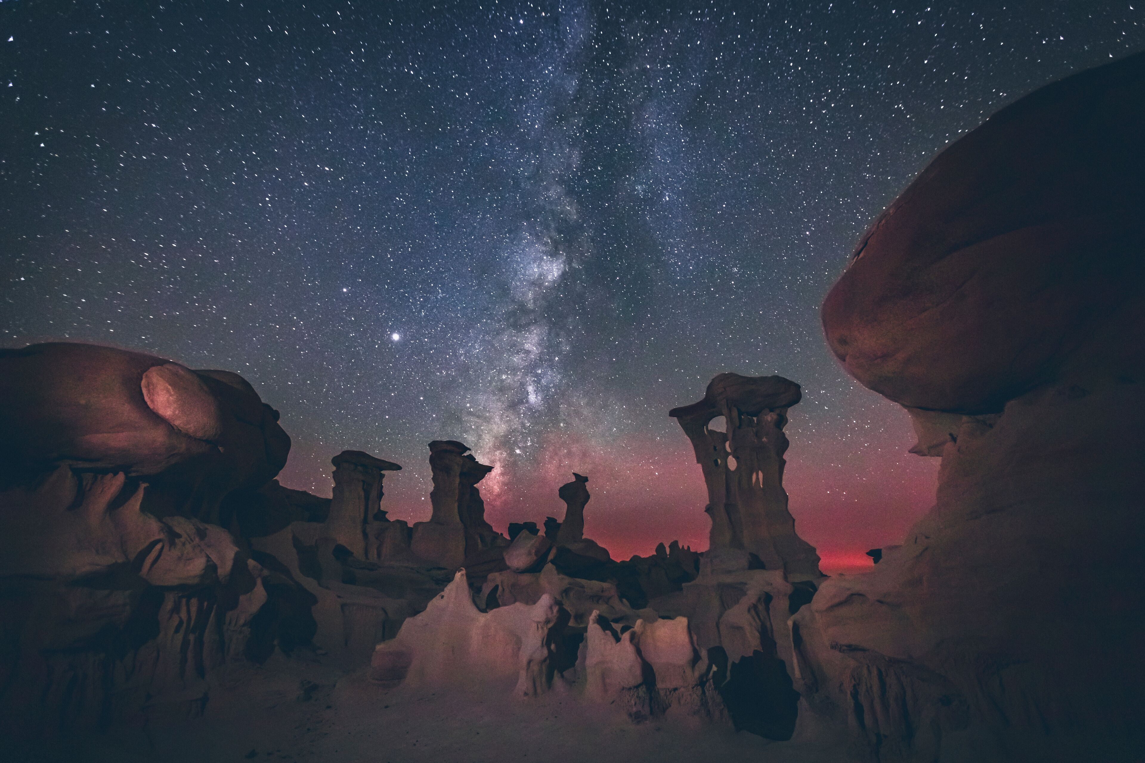 The Alien throne rock formation under the Milky Way, Bad Lands, New Me