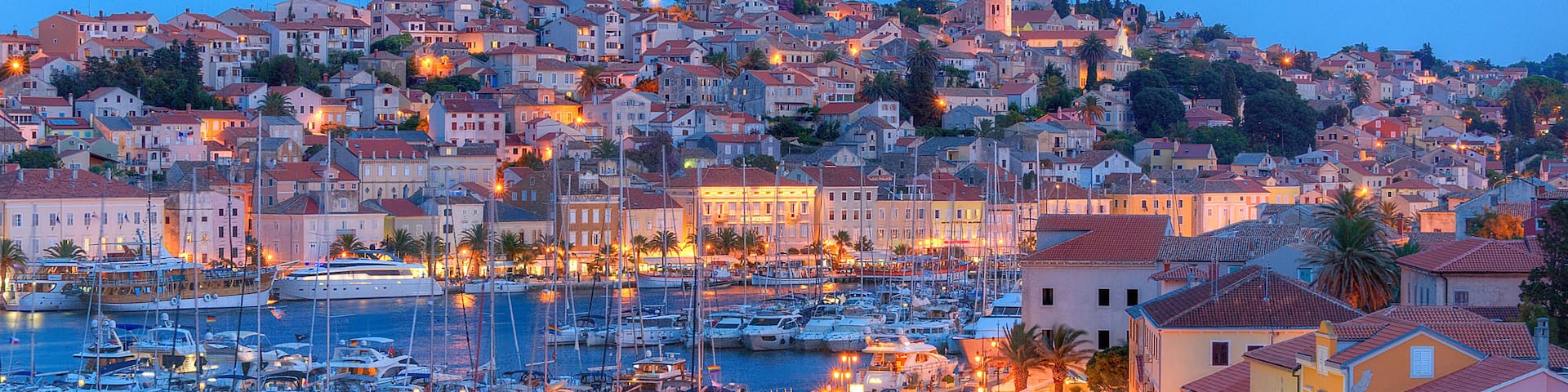 Evening view of Mali Losinj, Croatia
