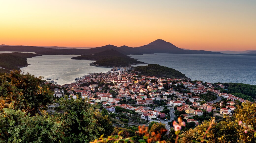 scenic panoramic view of the croatian losinj islands in the kvarner gulf at sunset