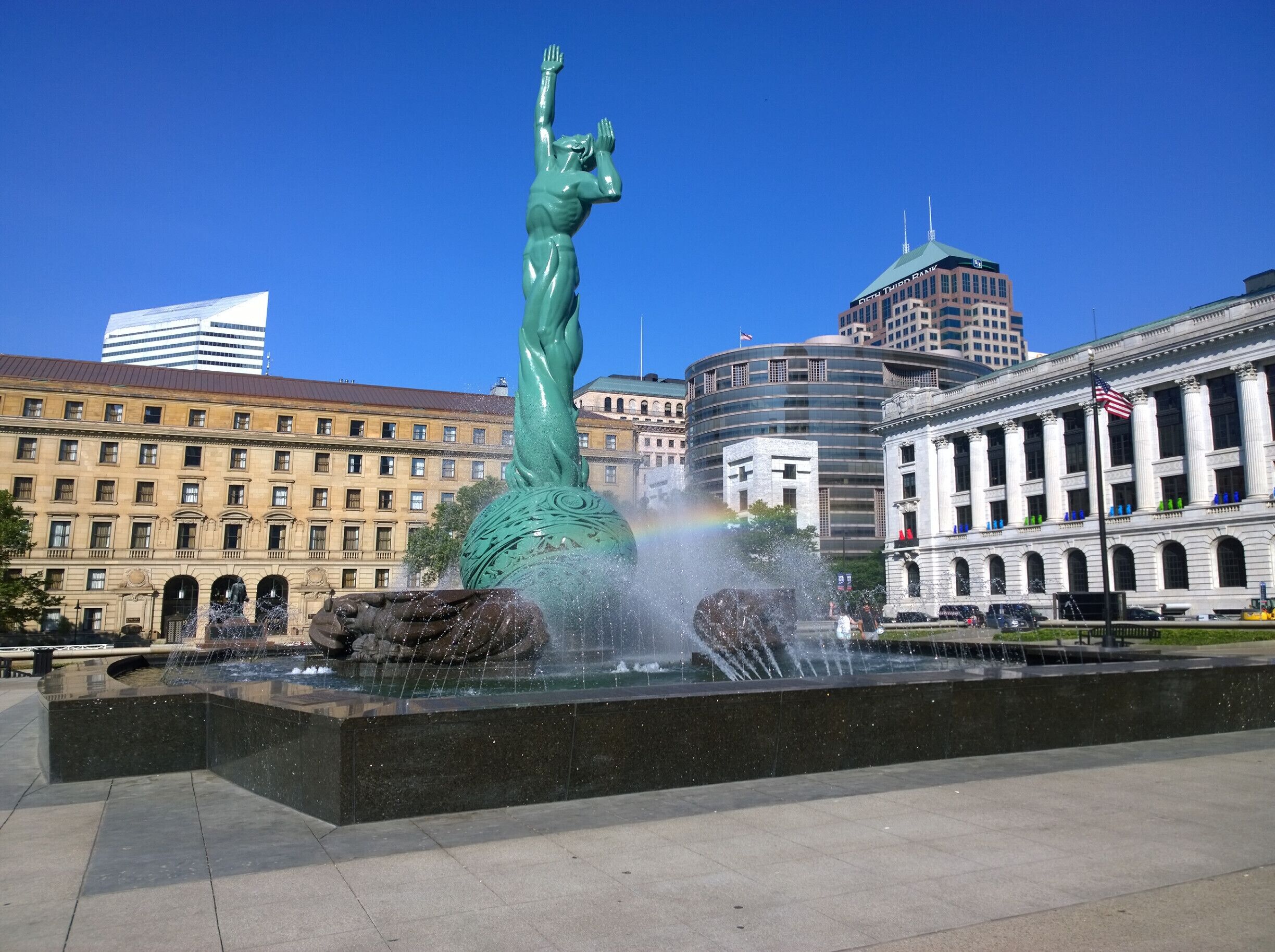 The Fountain of Eternal Life, also known as the War Memorial Fountain and Peace Arising from the Flames of War, is a statue and fountain in downtown Cleveland, Ohio dedicated on May 30, 1964.