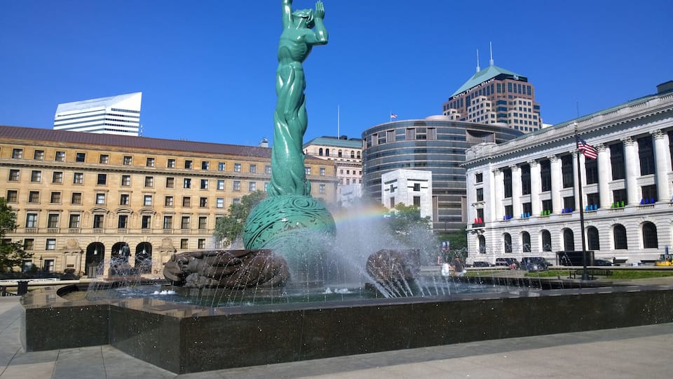 The Fountain of Eternal Life, also known as the War Memorial Fountain and Peace Arising from the Flames of War, is a statue and fountain in downtown Cleveland, Ohio dedicated on May 30, 1964.