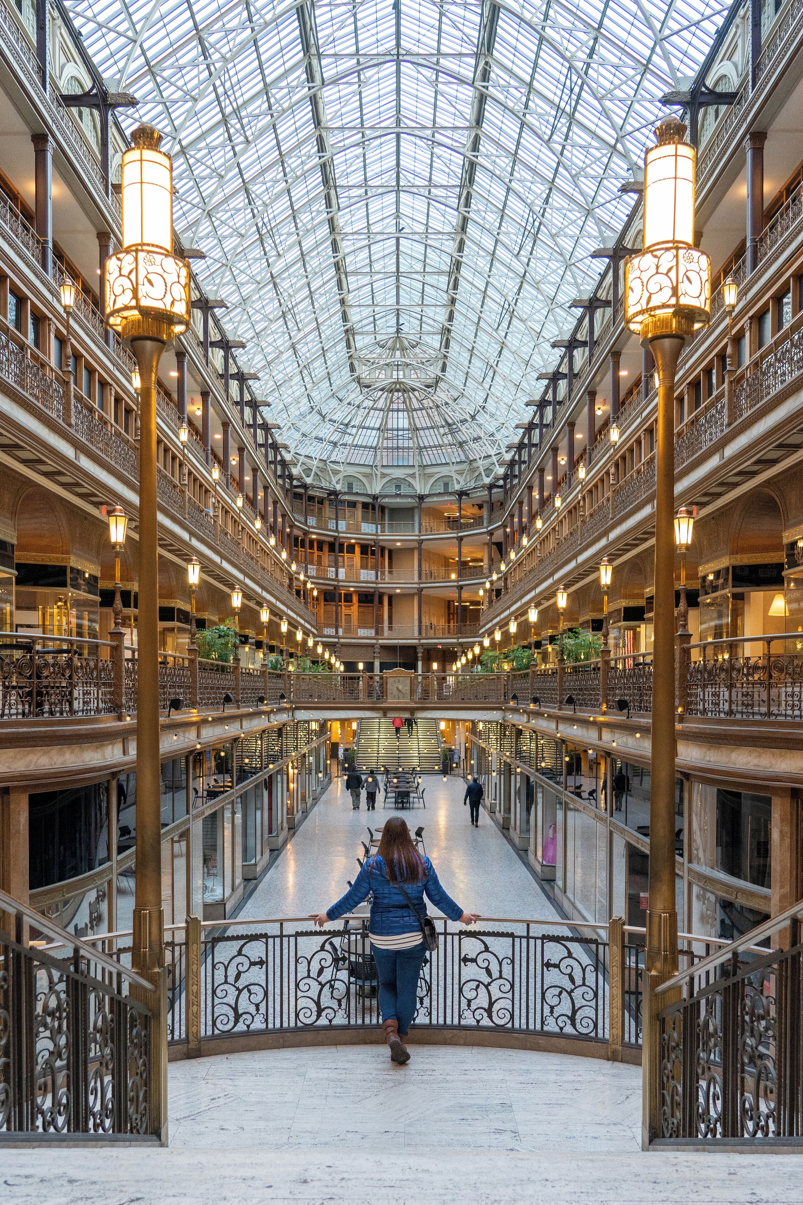 Spanning a space between Euclid and Superior Avenues in downtown Cleveland, the Arcade looks like something straight out of Italy – or maybe New Orleans.

The Arcade was built in 1890, partially funded by John D. Rockefeller. It was built to resemble an Italian galleria, and is said to have been one of the first indoor shopping malls in the United States.

When you walk inside, it’s all gold touches and intricate railings – and of course the glass skylight that’s more than 300 feet long.