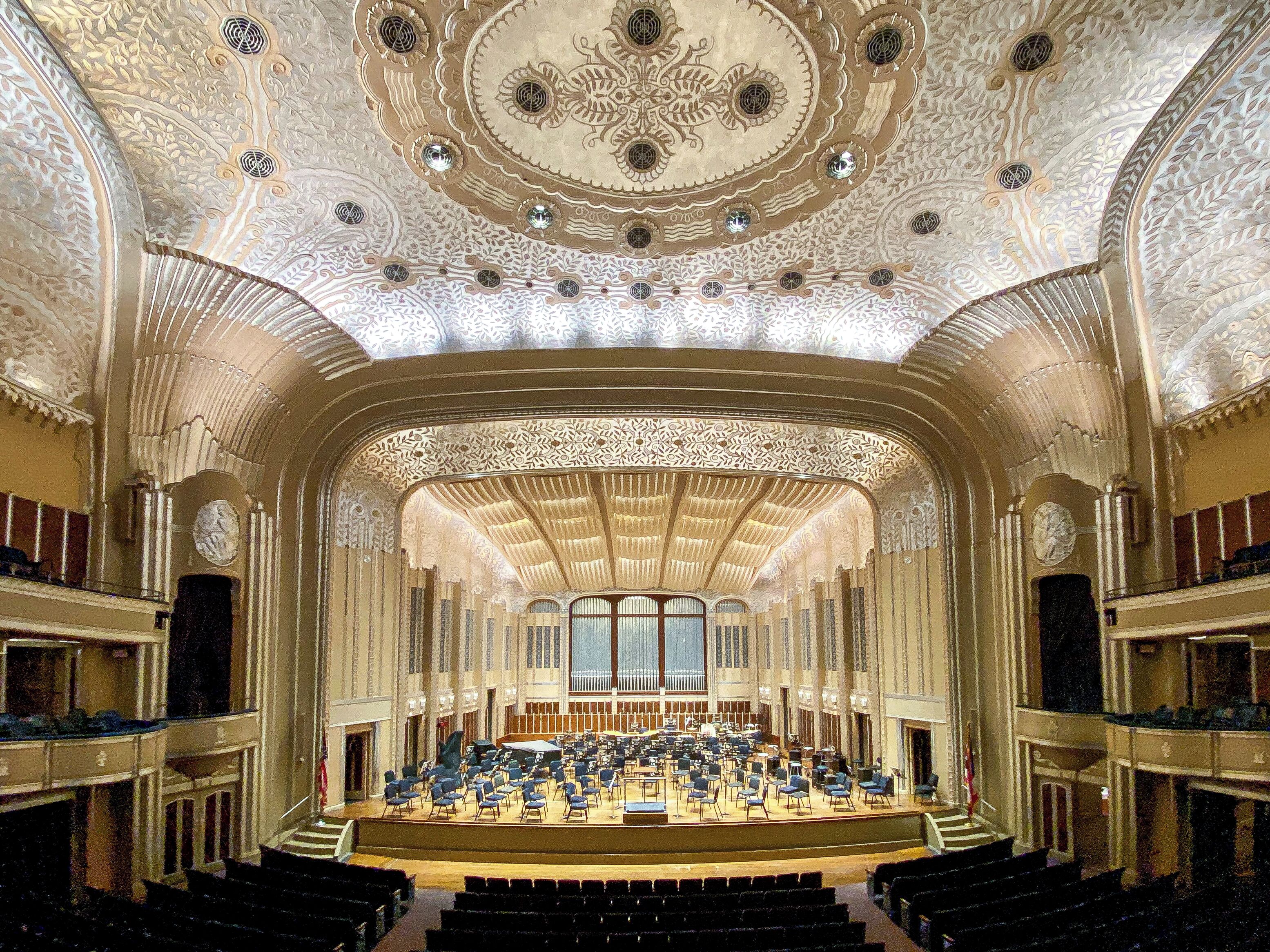 The Cleveland Orchestra is one of the "Big Five" orchestras in the United States, and is more than 100 years old. The orchestra didn't get a permanent home until 1931, when Severance Hall was finally completed.
The orchestra's home has gone through a couple renovations, but many of its opulent original details have been preserved. 
Severance Hall does free public tours of the building at least once per month.