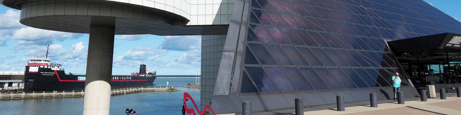 The I.M. Pei-designed Rock & Roll Hall of Fame is a must-see building in Cleveland. This striking bit of architecture makes for a great photo backdrop, as does the “Long Live Rock” sign that sits out front.