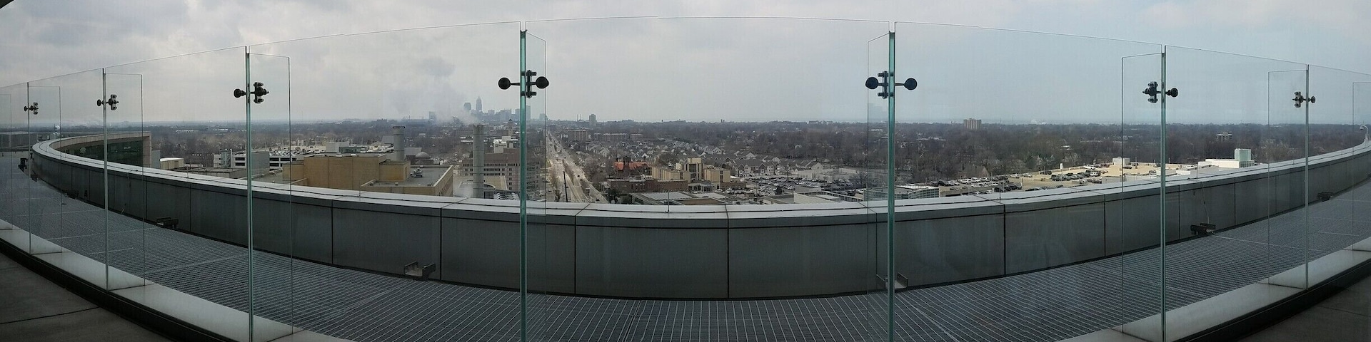 The view from the observation deck overlooking downtown Cleveland.